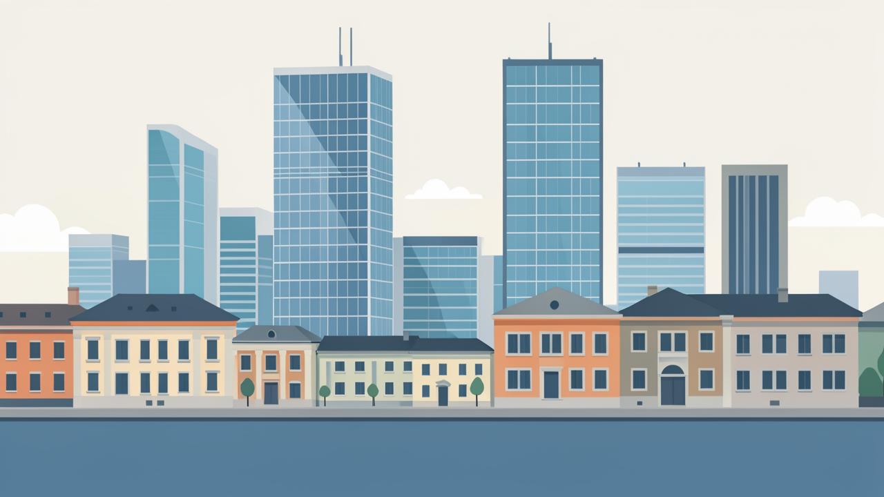 Frankfurter Skyline aus der Distanz